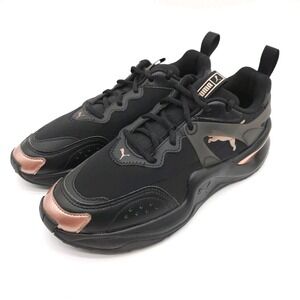 Puma Rise (Womens 9) Neoprene Athletic Lace Up Shoes‎ Black Rose Gold Sneakers